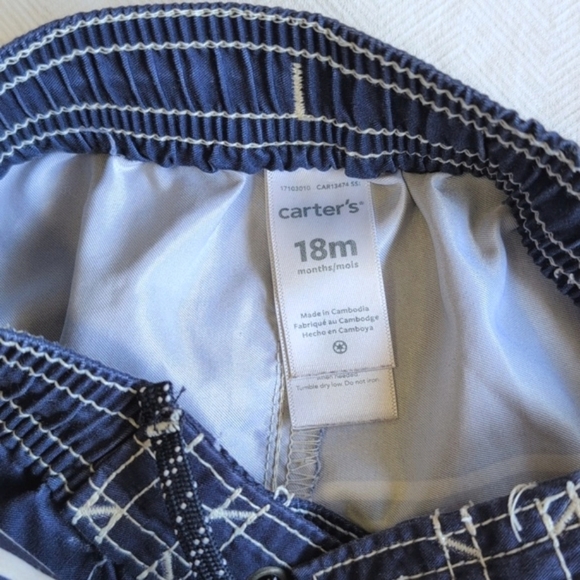 carter's striped colorblock swim trunks 18 months baby boy - Picture 3 of 5